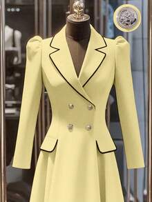 GlowEve Women's Elegant Long Sleeve Casual Commuter Dress