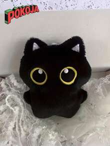POKOJA LAND - SELECTS Cute Black Cat Plush Doll Keychain, Super Adorable Small Cat Stuffed Animal Pendant, Random Pearl Chain, Best Gift For Kids, Perfect Gifts For Birthday, Halloween Decorations, Christmas Gifts, Home Decor, Christmas Decorations Spring To Summer - Multicolor - View 6