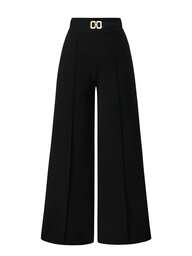 Femmeverse Plus Size Solid Color Casual Loose Fit Wide Leg Pants Fall Cloth For Women