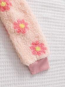 Cozy Pixies 两件套女童柔软针织圆领长袖卫衣和松紧腰裤套装 - 淺粉色 - 查看 5