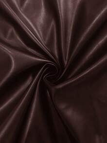 Elaquor Quần short PU co giãn màu đen cỡ lớn dành cho nữ, phong cách đô thị đa năng, chống nhấp nháy, mùa thu - màu nâu - Xem 8