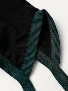 WENEZON Tanga sexy de hombre con bloqueo de color y recorte en la parte trasera - Negro - Ver 6