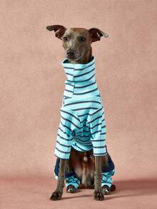 1件宠物秋冬时尚经典复古保暖弹力舒适狗狗高领连体衣 - 彩色 - 查看 5