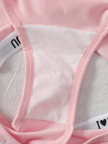 SHEIN 6件組/包 青少年女孩舒適字母彈性腰軟綿內褲 - 淺粉色 - 查看 3