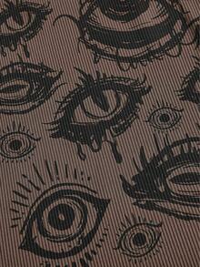 ROMWE Goth Áo tank top ôm dáng in hình mắt, phong cách thường ngày mùa hè - màu nâu - Xem 3