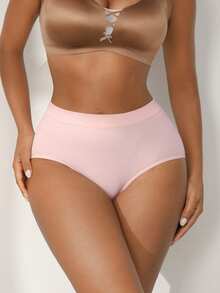 Women's Seamless Tummy Control Waist Lifting Triangle Panties - Pink - View 5