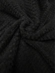 Airaco 大码女式纯色长袖抽绳口袋连帽抓绒卫衣，秋冬款 - 黑色 - 查看 4