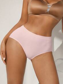 Women's Seamless Tummy Control Waist Lifting Triangle Panties - Pink - View 4