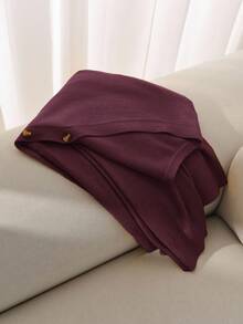 CosyJoli Cárdigan de manga larga con botones y unicolor, informal y holgado, para mujer de talla grande en otoño/invierno - Rojo violeta - Ver 13