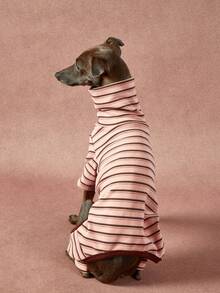 1pc Pet Autumn/Winter Fashion Classic Retro Warm And Elastic Comfortable Dog High Collar Jumpsuit - Multicolor - View 5