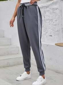 Women's Soft and Comfortable Joggers - Gris Oscuro - Ver 2