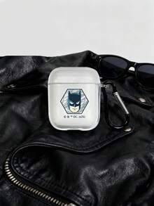 BATMAN X SHEIN 透明无线耳机盒 - 卡通图案，带黑色挂钩（时尚粉丝必备） - 無色 - 查看 4