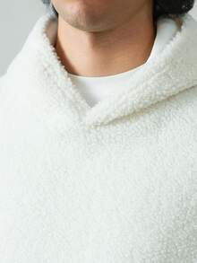 HUEFORM Áo nỉ có mũ trùm đầu Sherpa cỡ lớn dáng rộng cho nam - Màu be - Xem 5