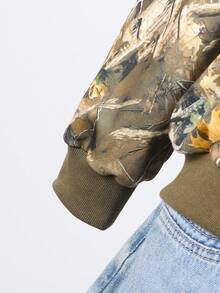 2025新款女童8-12岁春秋冬季立领半拉链卫衣，时尚可爱日常休闲印花数码印花，适合假日旅行、上学、度假、户外运动、返校等场合。 - 彩色 - 查看 4