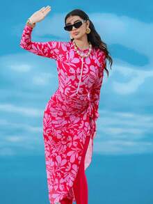 Swim Shayni 1pc Women Floral Random Print Zipper Modest One-Piece Swimsuit - Multicolor - View 7