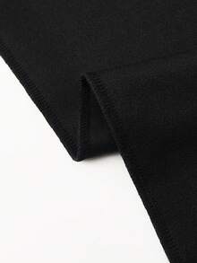 Femmeverse Plus Size Solid Color Casual Loose Fit Wide Leg Pants Fall Cloth For Women - Black - View 5