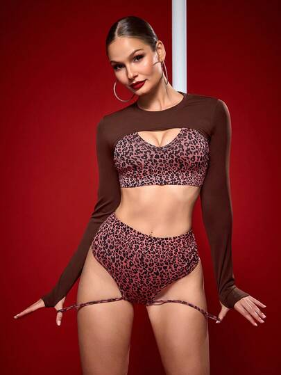 Menodora SHEIN Sport 纯色圆领修身时尚长袖运动T恤