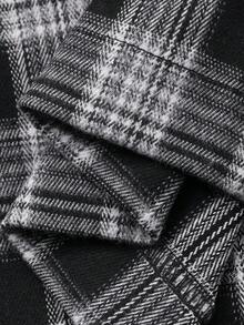 DAZY Damen Weite Hose mit Kordelzug in der Taille, lässig kariert, Herbst/Winter - Schwarz - Übersicht 8