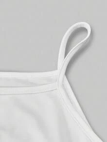 SHEIN ChillGRL 青少年女孩 3 件套服裝組合：寬鬆牛仔效果長褲、短版細肩帶背心上衣、長袖網紗連帽上衣，街頭風 Y2K 時尚穿搭 - 玫紅色 - 查看 3