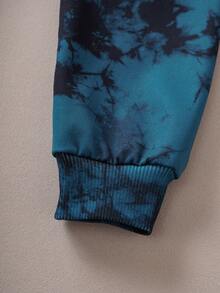 Nick 90s | SHEIN Young Boy Cute Cartoon Figure And Tie-Dye Casual Hooded Long Sleeve Sweatshirt - Multicolor - View 5