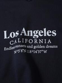 SHEIN ChillGRL 少女两件套：纯色字母印花 Polo 衫 + 宽松运动裤，休闲秋冬装组合 - 藏蓝色 - 查看 6