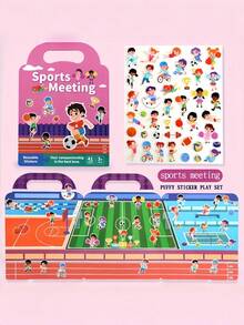 Wielokrotnego użytku książeczka z naklejkami wodoodporna, dwustronna, motywy ze zwierzętami, scenariusze sportowe, rozwój kreatywności, aktywność poznawcza dla dzieci 3+, przyjazna w podróży, zabawa, wypełniacze do skarpet świątecznych, pomysły na prezenty, rustykalny rdzeń, estetyczne must-have - Wielokolorowe - Zobacz 8