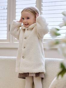 Souflis Souflis 2025秋冬新款优雅米色天鹅绒厚款女婴夹克