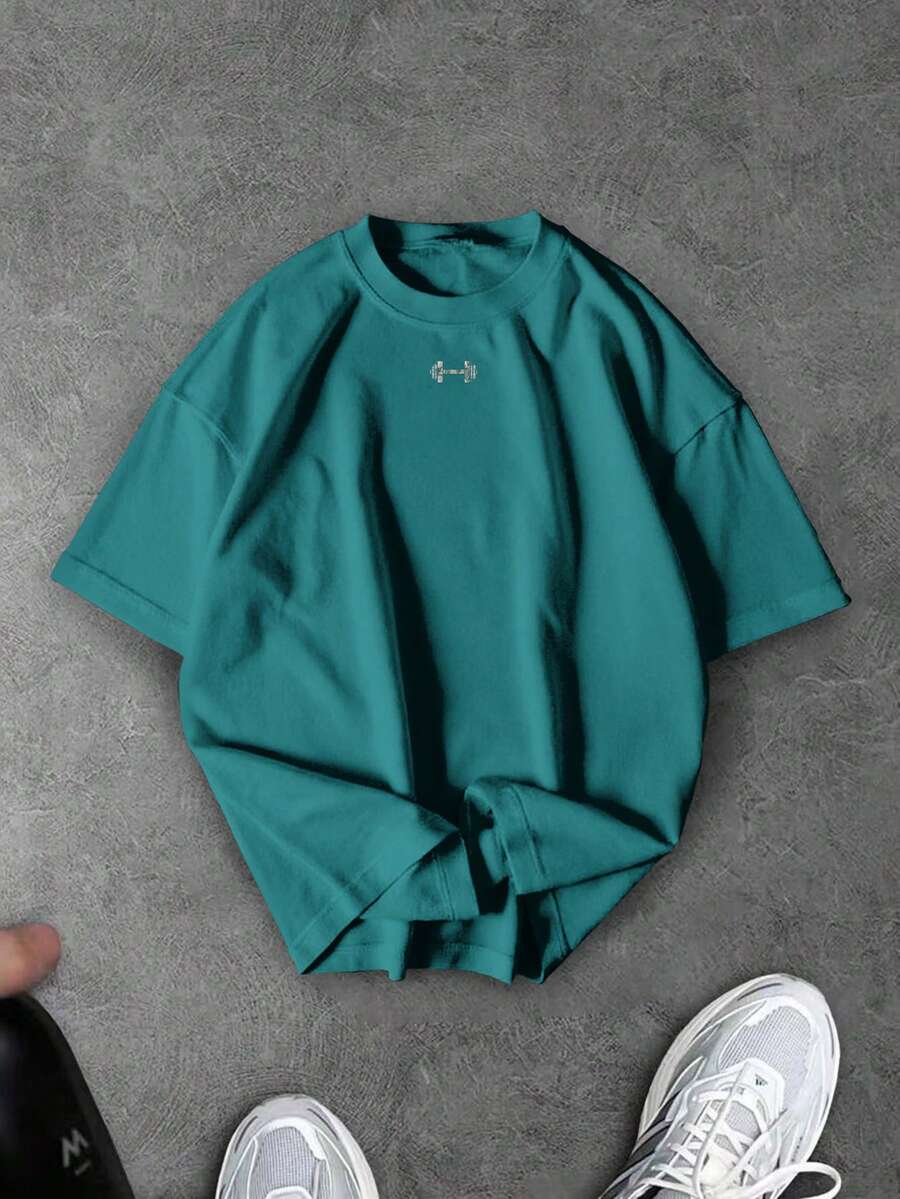 Gym Rark Camiseta deportiva de manga corta de unicolor casual para hombres - Verde Oliva - Ver 1
