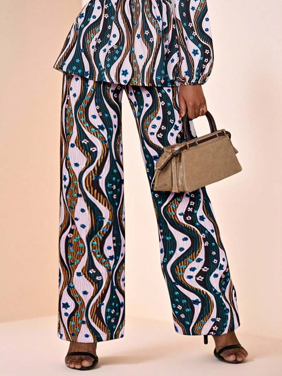 Eryvara 女士时尚非洲印花宽松裤 - 彩色 - 查看 1