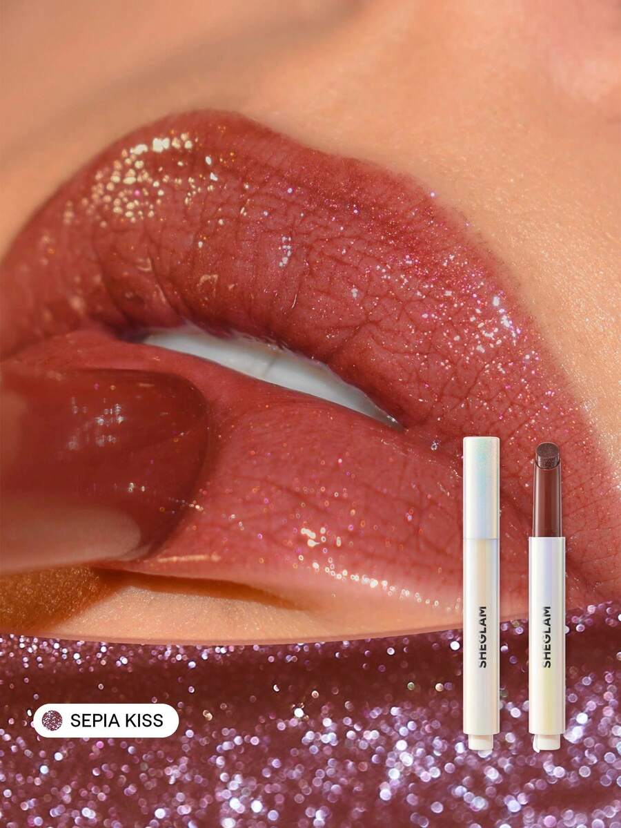 SHEGLAM Pout-Perfect Shimmer Lip Plumper-Sepia Kiss Moisturising Plumping Shimmer Solid Lip Gloss Non-Stick Shimmer Nourishing Lip Plumping Serum Coconut Oil Lipstick Lip Cosmetics Brand Beauty Makeup Face Paint Cosmetic For Women Girls Perfect For Fall Winter Ideal For Y2K Fancy Fashion Suitable For Birthday Christmas Present Party Ready Best Color