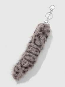 ROMWE Grunge Punk 1pc Y2K Retro Cute Personalized Versatile High-Quality Brown Ombre Faux Fur Fox Tail DIY Keychain Bag Charm, Suitable For Women/Girls Daily Wear, Holiday Gift - Multicolor-10 - View 5