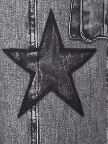 SHEIN ChillGRL 印花针织阔腿裤，时尚百搭，适合青少年女孩，春夏秋季皆宜。 - 黑色 - 查看 3