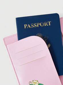 Strawberry Shortcake | ROMWE Red Polka Dot & Cartoon Pattern Fashion Portable Large Capacity Cute Passport Holder - Pink - View 4