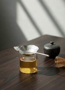 Cirelle 1 Pc Pure Tin Tea Strainer, Gilded Plum Blossom Anti-Oxidation Tea Infuser, Kung Fu Tea Set Accessories & Tea Infuser Stand - Silver - View 5