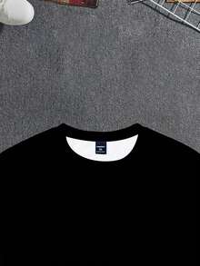 Manfinity Homme Men's Plus Ombre Design Short Sleeve T-Shirt, Fashionable For Summer