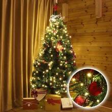 LED Lights String Round Ring Christmas Tree Topper Light Waterfall Hanging Tree Running Water Lights Holiday Party Atmosphere Decoration Lights String For Patio Garden Lawn Indoor Wedding Home Decor Fall Decor Autumn Decor Birthday Decorations - Warm white - View 8