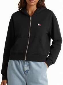 Tommy Hilfiger Women's Full Zip Hoodie Black - màu đen - Xem 2