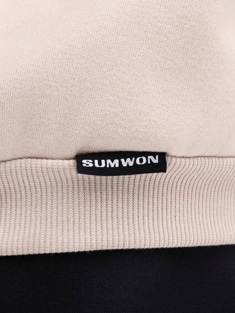 Crew Neck Sweatshirt With Back Text Print