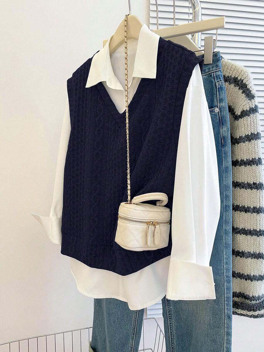 Resyla 2pcs/Set Women's Casual Outfit, New Arrival For Autumn - Royal Blue - View 1