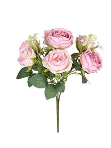 1件仿真玫瑰花束绣球牡丹情人节礼物生日派对装饰婚礼花篮新娘手捧鲜花家居装饰餐厅卧室窗台花瓶装饰新年装饰户外花园开学季 - 沙紅色 - 查看 5