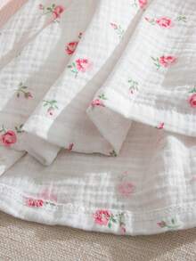 Souflis 2pcs Baby Girls' Ditsy Floral Sweater Jacket And Dress Set, Spring/Autumn - Baby Pink - View 8