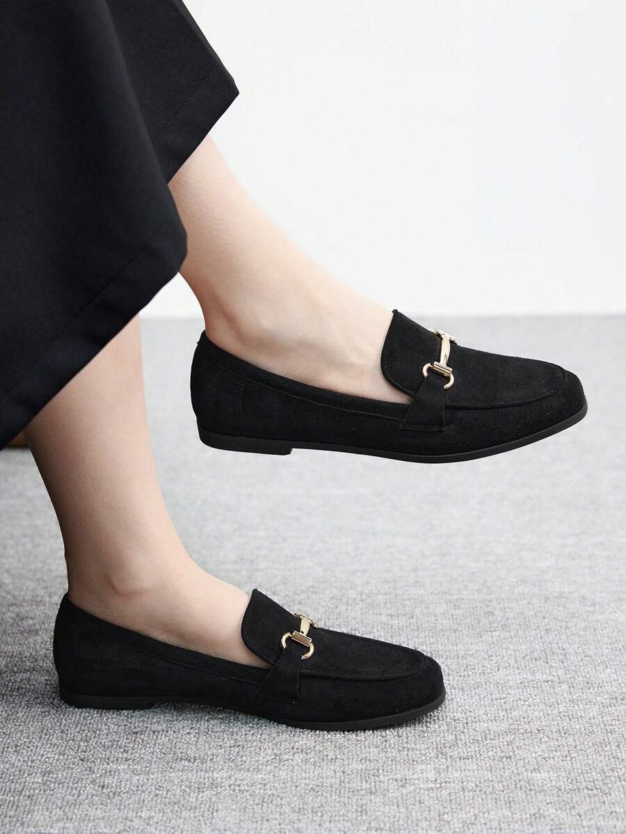 CUCCOO BIZCHIC Women's Casual Solid Color Comfortable Flats For Christmas Spring Shoes - Black - View 1
