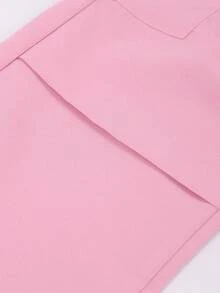 SHEIN ChillGRL 2 件套 Tween Girl 口号印花字母白色圆领运动衫搭配时尚休闲卡其色工装裤，休闲街头风格 - 粉色 - 查看 4