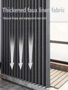 1. 现代竖条纹折叠浴帘 - 涤纶材质，隔热，易于安装和收纳，波纹折叠顶部设计，无衬里，适合浴室装饰，现代竖条纹设计，时尚浴室功能，浴室浴帘 - 灰色 - 查看 3