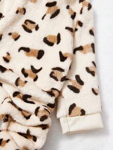 PETSIN 1件豹纹宠物连体衣 米色 秋冬加厚保暖宠物服装 - 彩色 - 查看 7