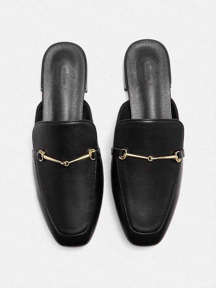 CUCCOO CURVES レディース メタルデコレーション ファッション スリッポン カジュアルシューズ