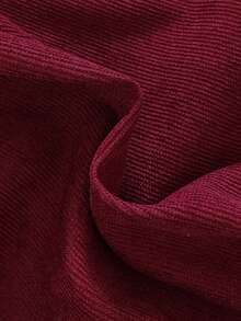 SHEIN 女婴刺绣休闲连衣裙，优雅森系风格，春秋季款 - 酒紅色 - 查看 4