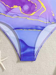 SHEIN Tween Girls' One-Piece Swimsuit, 2025 New Casual Purple Ombre Strap With Double Straps, Fashionable Elegant Refined Lively Cute Energetic Swimwear For Swimming, Beach, Pool, Photo Shoot, Gift Girls Lavender Swimsuits Tween Girl Marble Print One Piece Summer Summer Vacation Thermal Christmas Holiday Festival New Years Valentines Swim 
رمضان
عباياتabaya جلابياتjalabiya جلابيه Purple One Piece Swimsuit - Multicolor - View 7