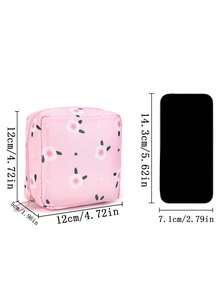 1PC Cute Cartoon Multi-Purpose Waterproof Storage Bag - Big Capacity Sanitary Napkin Storage Bag Cosmetic Storage Bag Student Travel Essentials Pencil Bag Wallet Stationery Storage Bag(The Printing Position Of The Pattern Is Not Fixed),Boho Vibes - Multicolor - View 5