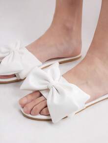 Women'S Solid Color Flat Sandals, Versatile Style - White - View 3